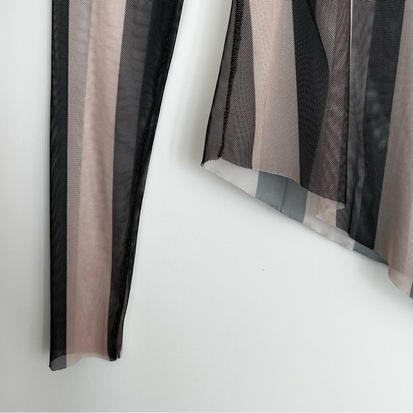 ZARA Sheer Striped Tulle Top - Picture 10 of 11